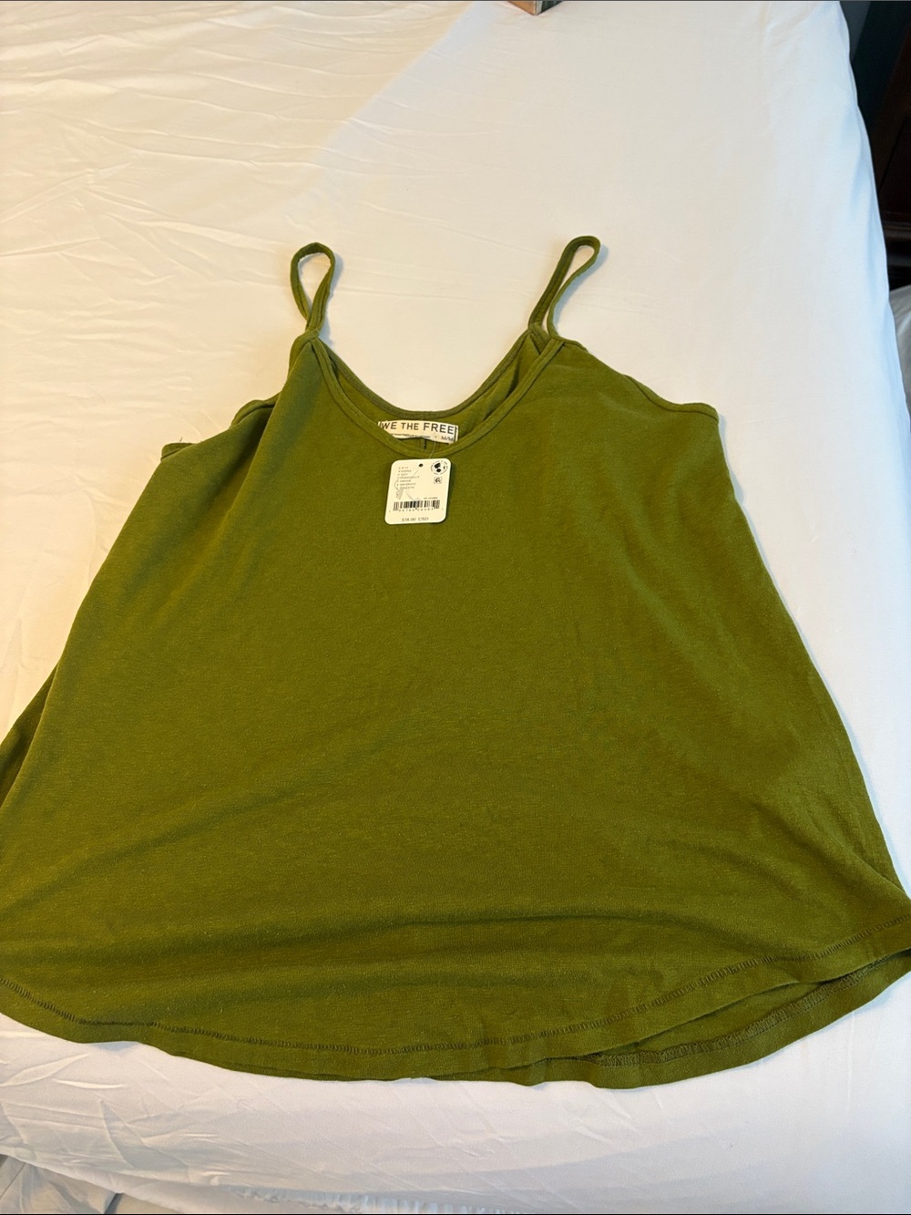 Olive Green Women’s Spaghetti Strap Tank Top by free people